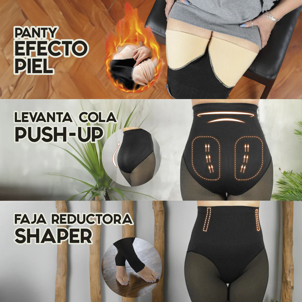 CurveFit™ Calza con faja efecto piel