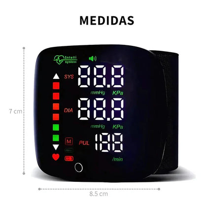 HealthTrack™ – Tensiómetro Digital de Muñeca Recargable