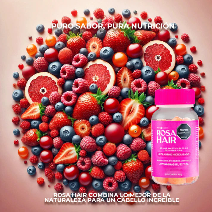 RosaHair™ GOMITAS FORTALECEDORAS DE BIOTINA